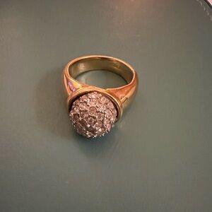 MILOR ITALY STERLING SILVER GOLD PLATED VERMEIL DISCO BALL RING. SIZE 8